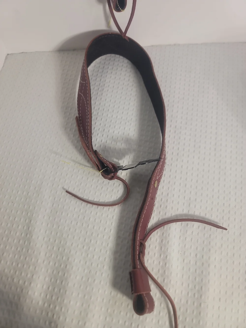Browning Maroon Leather Rifle Sling with White Contrast Stitching